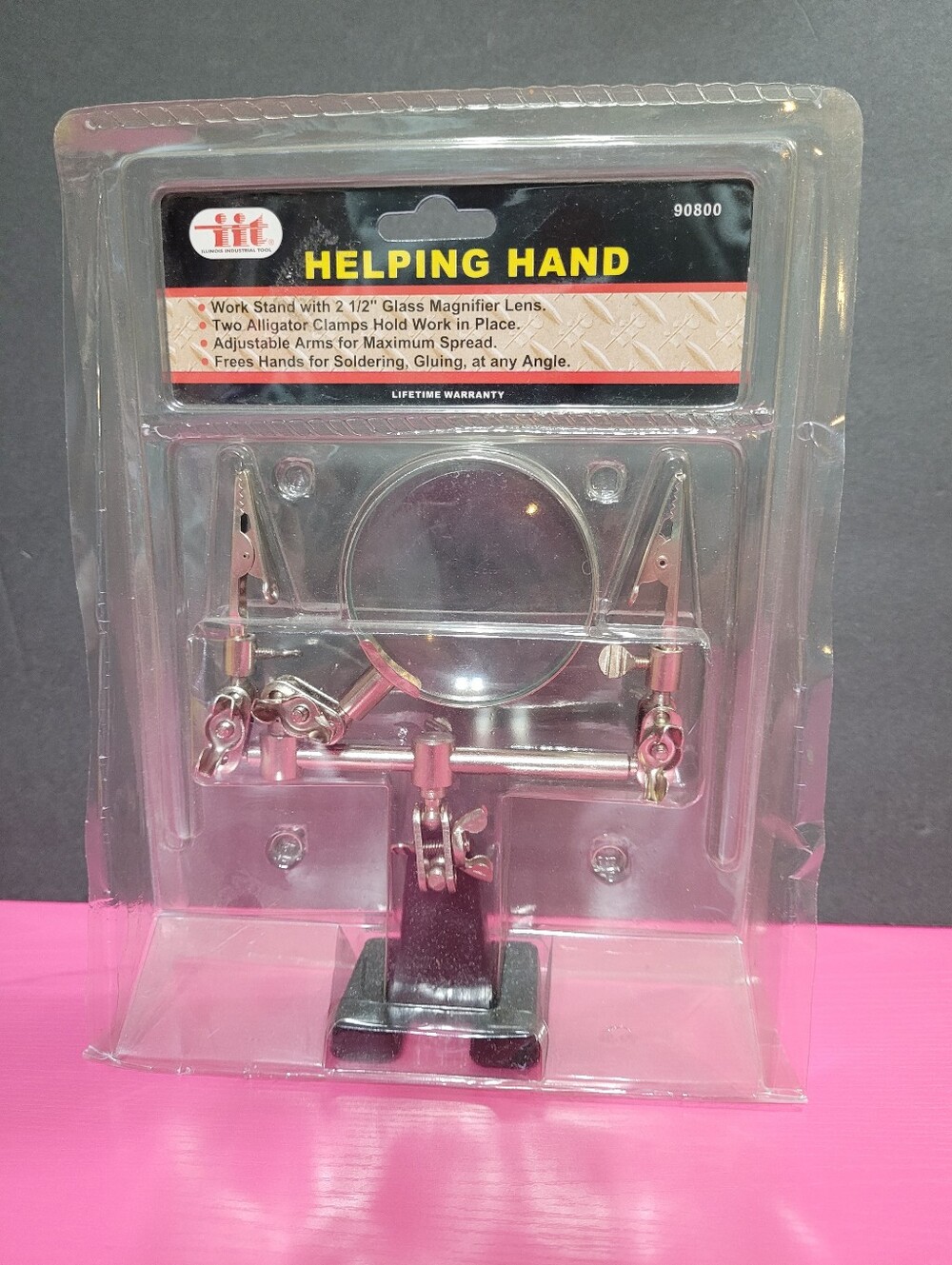 Helping Hand Work Stand With 2 1/2" Magnifying Glass New (1790)